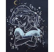 Illustration einer lächelnden Jasmin mit Sternenbildern