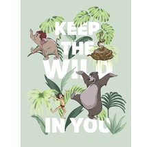 Illustration mit den Dschungelbuch-Charakteren und dem Schriftzug ''Keep the wild in you''.