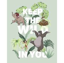 Illustration mit Mogli, Balu, Hathi, Kaa und dem Schriftzug Keep The Wild In You