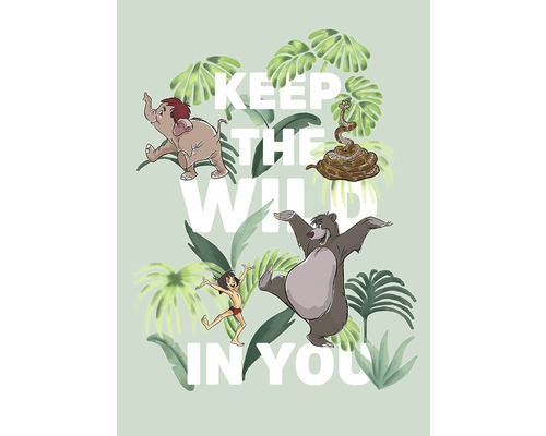 Illustration mit Dschungelbuch-Figuren und dem Spruch ''Keep the Wild in You''