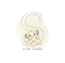 Illustration von Simba, dem Löwenjungen, mit dem Buchstaben S