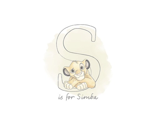 Illustration von Simba, dem Löwenjungen, mit dem Buchstaben S