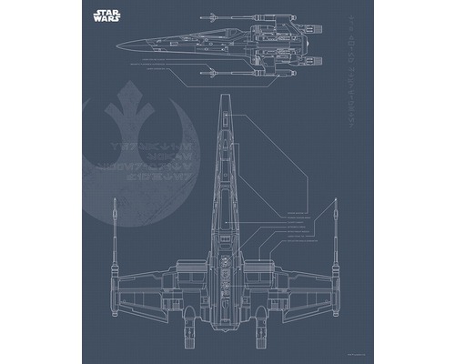 Star Wars X-Wing Bauplan Poster