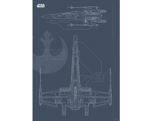 Star Wars X-Wing Sternenjäger Bauplan Illustration