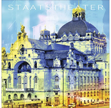 Glasbild Nürnberg Theater 20x20 cm
