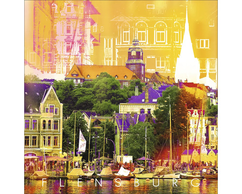 Glasbild Flensburg III 30x30 cm