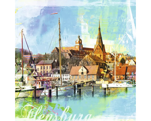 Glasbild Flensburg VIII 20x20 cm