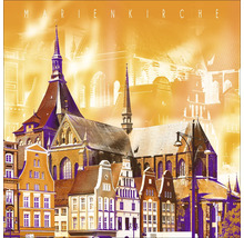 Marienkirche Illustration mit Stadthäusern im Vordergrund