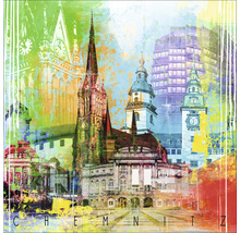 Dekoratives Wandbild mit Stadtansicht von Chemnitz