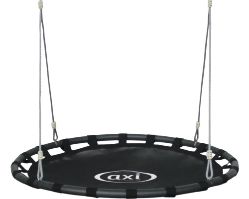 Runde Nestschaukel mit Aufhängeseilen und AXI Logo