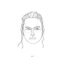 Illustration von Rey, erstellt mit einer einzelnen Linie