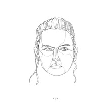 Illustration des Gesichts einer Frau mit dem Namen Rey.