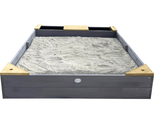 Quadratischer Sandkasten aus Holz mit Sandfüllung