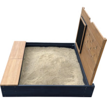 Sandkasten mit Sitzbank, Tafel und Hakenleiste