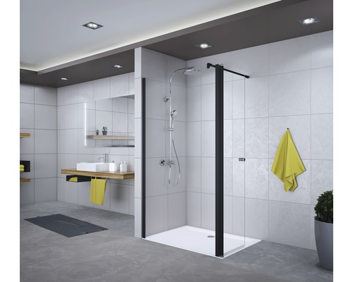 Walk In Duschwand Breuer Entra 140 cm Anschlag links Dekor Satiniert Profilfarbe schwarz 2019031030041 Walk In Duschwand Breuer Entra 140 cm Anschlag links Dekor Satiniert Profilfarbe schwarz 2019031030041