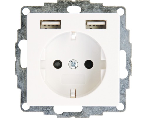 USB Steckdosen-Einsatz 2x USB-Ladebuchsen Kopp Athenis 55 reinweiß 296229080 Steckdose mit zwei USB Anschlüssen