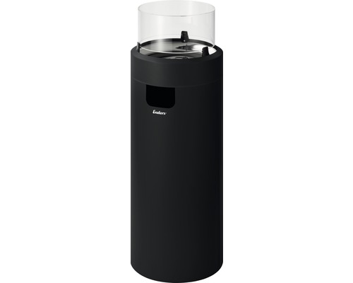 Enders Feuerstelle Feuerstelle NOVA LED L Edelstahl schwarz Schwarzer Enders Terrassenheizer mit Glaszylinder