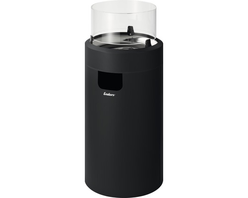 Enders Feuerstelle NOVA LED M Edelstahl schwarz Enders Gasheizer aus Stahl mit Glaszylinder