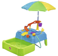 Wasser-Sandtisch mit Sonnenschirm für Kinder zum Spielen im Freien