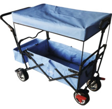 Bollerwagen axi faltbar mit Dach, Tasche, Bremse und Stange blau