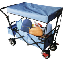 Bollerwagen axi faltbar mit Dach, Tasche, Bremse und Stange blau