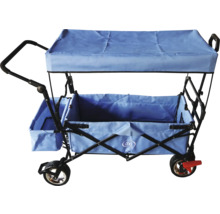 Bollerwagen axi faltbar mit Dach, Tasche, Bremse und Stange blau