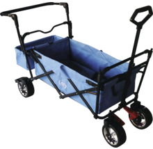 Bollerwagen axi faltbar mit Dach, Tasche, Bremse und Stange blau
