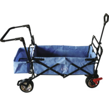 Bollerwagen axi faltbar mit Dach, Tasche, Bremse und Stange blau