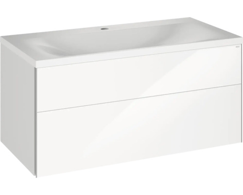 Badmöbel-Set KEUCO Royal Reflex BxHxT 100 x 48 x 49 cm Frontfarbe weiß hochglanz Badmöbelset 2-teilig mit Waschtisch Mineralguss 39604210100 Badmöbel-Set KEUCO Royal Reflex BxHxT 100 x 48 x 49 cm Frontfarbe weiß hochglanz Badmöbelset 2-teilig mit Waschtisch Mineralguss 39604210100