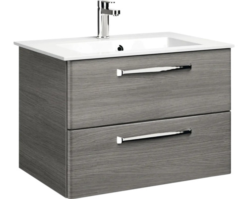 Waschtischunterschrank mit zwei Schubladen und Aufsatzwaschbecken