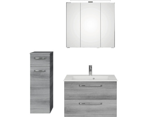 Badezimmerset mit Waschbecken, Unterschrank und Spiegelschrank