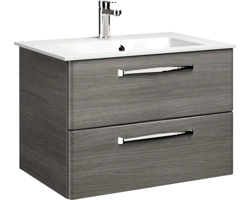 Waschtischunterschrank mit zwei Schubladen und Aufsatzwaschbecken