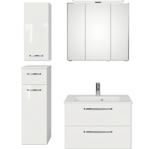 Badezimmerset mit Waschtischunterschrank, Spiegelschrank und Hochschränken
