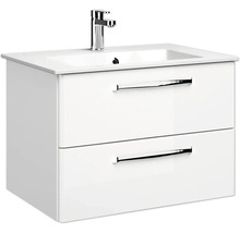 Waschtischunterschrank mit zwei Schubladen und Aufsatzwaschbecken