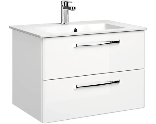 Waschtischunterschrank mit zwei Schubladen und Aufsatzwaschbecken