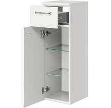 Offener Badezimmer-Hängeschrank mit Schublade und Glasböden