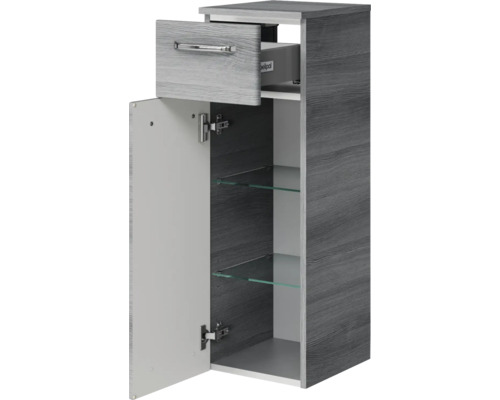 Badezimmerschrank mit Schublade, Tür und Glasablagen