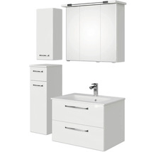 Badezimmermöbel Set mit Spiegelschrank, Waschbeckenunterschrank und Hochschrank