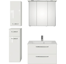 Badezimmermöbelset mit Spiegelschrank, Waschbeckenunterschrank und Hochschrank