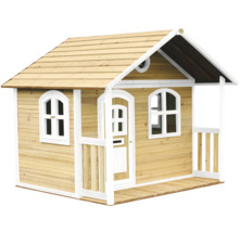 Holzspielhaus mit Tür, Fenstern und Veranda