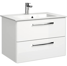 Badmöbel-Set Pelipal Kumba BxHxT 107 x 200 x 50 cm Frontfarbe weiß glanz 4-teilig mit Mineralguss-Waschtisch weiß und Unterschrank 99.770125091