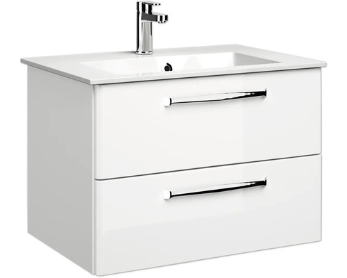 Waschtischunterschrank mit zwei Schubladen und Aufsatzwaschbecken