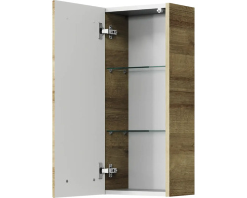 Offener Spiegelschrank mit zwei Glasböden