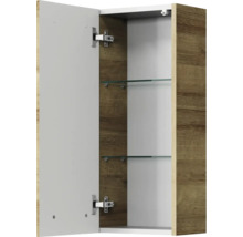 Badmöbel-Set Pelipal Kumba BxHxT 137 x 200 x 50 cm Frontfarbe eiche riviera 5-teilig mit Mineralguss-Waschtisch weiß, Midischrank, Unterschrank und Wandschrank 99.770121473