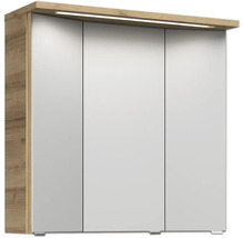 Badmöbel-Set Pelipal Kumba BxHxT 137 x 200 x 50 cm Frontfarbe eiche riviera Badmöbelset 5-teilig und mehr mit Waschtisch Mineralmarmor weiß und Mineralguss-Waschtisch Waschtischunterschrank Spiegelschrank mit LED-Beleuchtung Hochschrank Unterschrank-thumb-2
