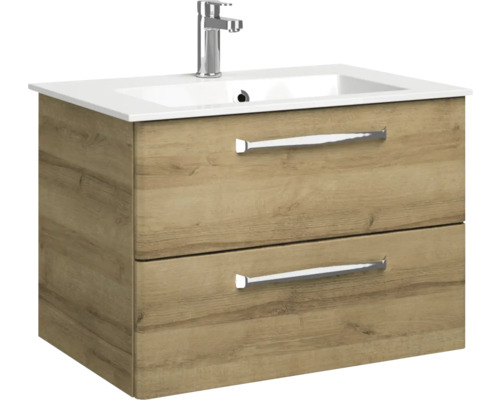 Waschtischunterschrank mit zwei Schubladen, Waschbecken und Armatur
