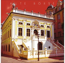 Die Alte Börse, ein historisches Gebäude mit barocker Architektur, inklusive Außentreppe.