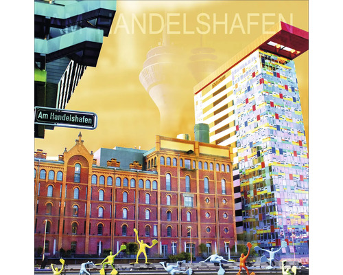 Glasbild Düsseldorf Handelshafen II 50x50 cm