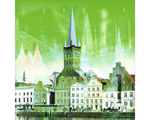 Glasbild Lübeck I 50x50 cm