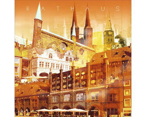 Glasbild Lübeck III 30x30 cm